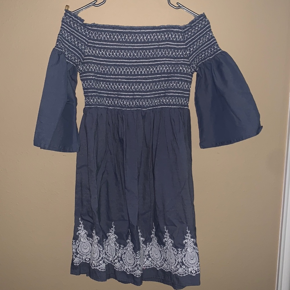 Denim and lace dress
